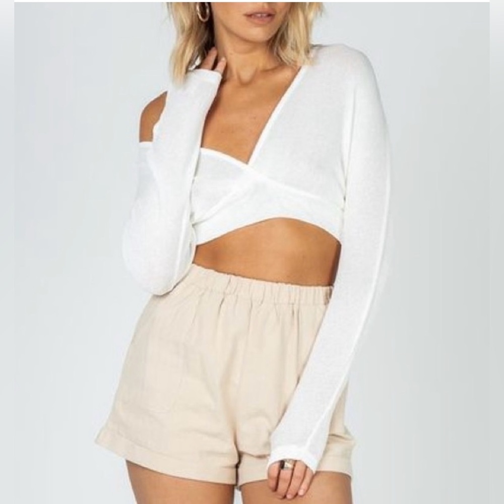 Princess Polly White Knit Top
